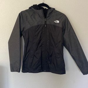 The North Face Hooded and lines windbreaker girls size Large